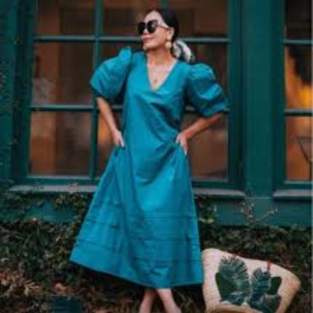 Olivia James The Label Georgia Dress Atlantic Deep Size L